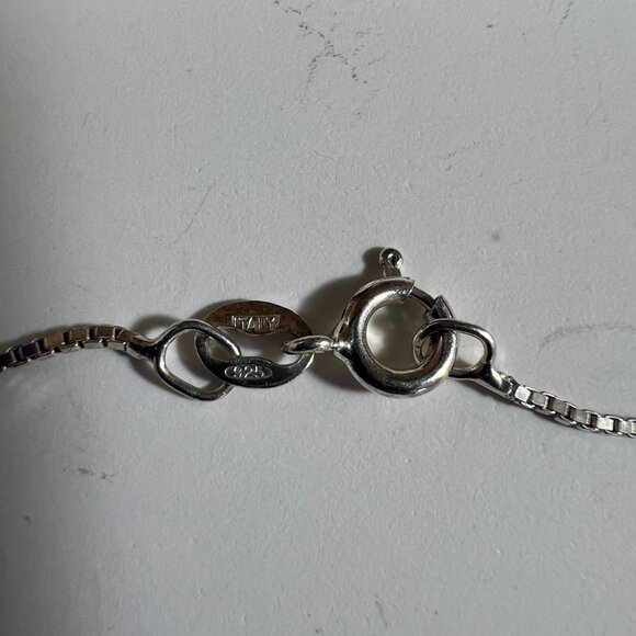 Sterling Silver 925 Box Chain Necklace 18" For Women - Picture 3 of 3